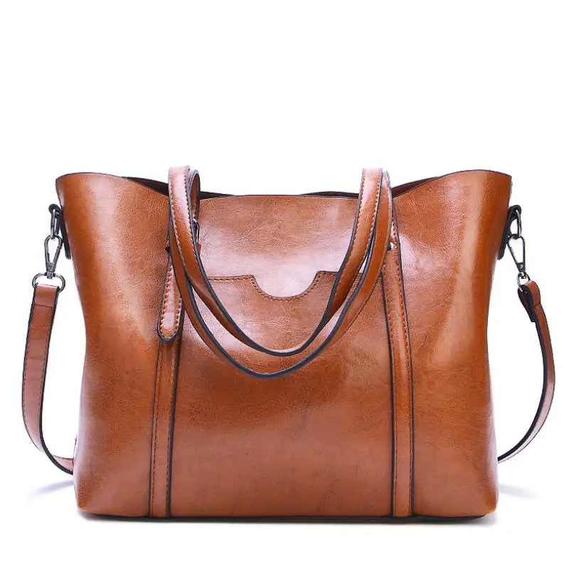 fashion oilwax good quality leather handbag