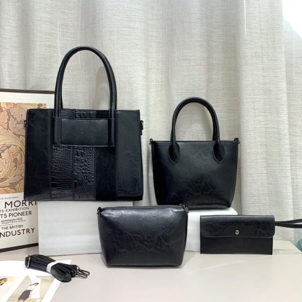 stylish leather handbag 4 in 1
