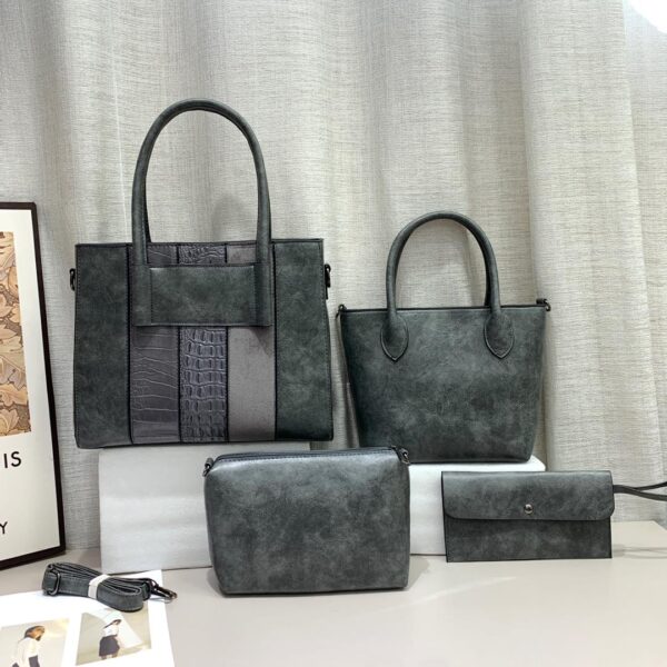 stylish leather handbag 4 in 1